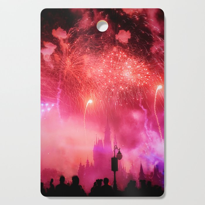 Castle Fireworks at Night Cutting Board