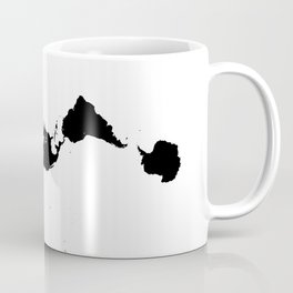 Dymaxion World Map (Fuller Projection Map) - Minimalist Black on White Coffee Mug | Buckminster, Illustration, Graphicdesign, Fuller, Projection, Digital, Vector, Dymaxion, Map, Black and White 