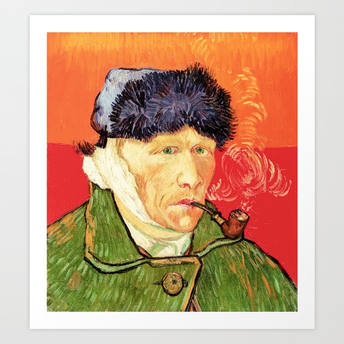 Vincent van Gogh - Self Portrait with Bandaged Ear and Pipe Art Print
