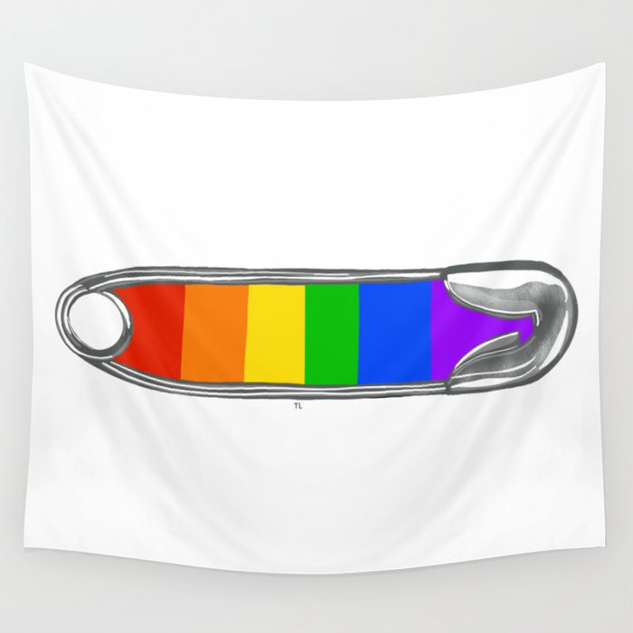 LGBTQ Ally Safety Pin Wall Tapestry