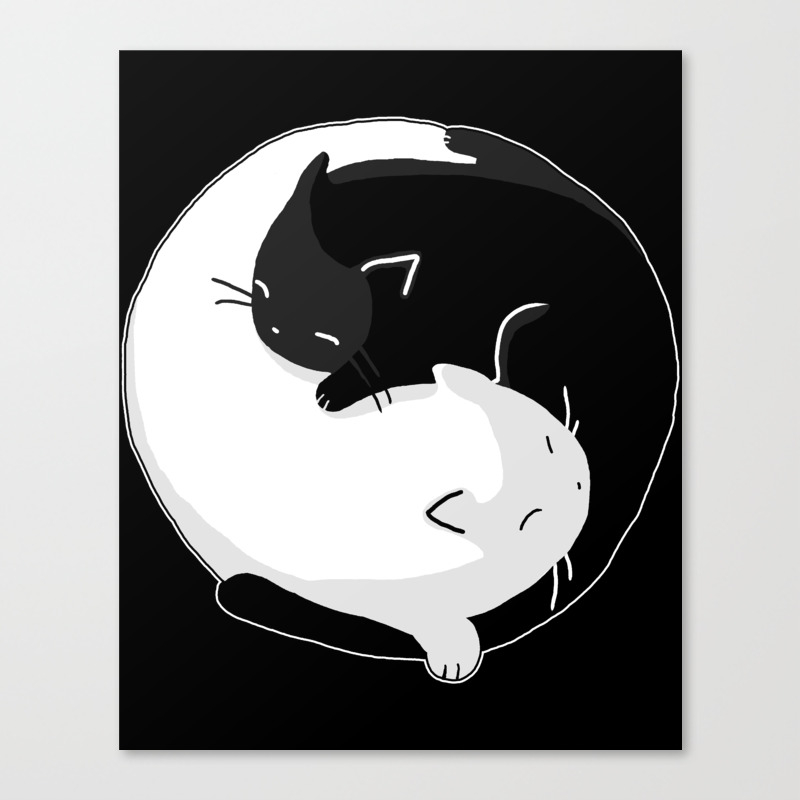 Yin Yang Cats Canvas Print By Supretodesign Society6