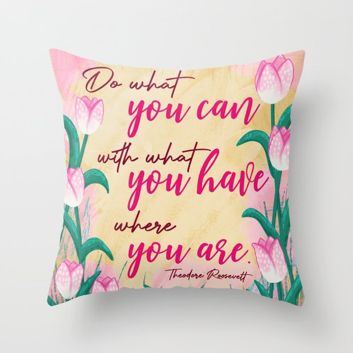 Tulips - Flowers for Thoughts Throw Pillow