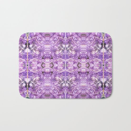 lilac stone flower Bath Mat