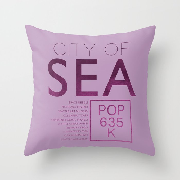 The City of Seattle Throw Pillow