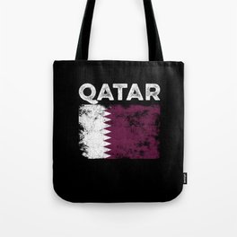 Qatar Flag Distressed - Qatari Flag Tote Bag
