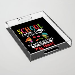 Lunch Lady School Cafeteria Worker Acrylic Tray