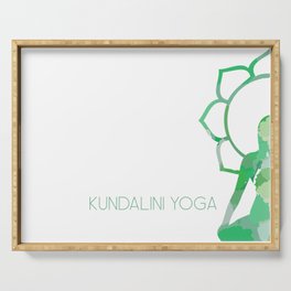 Kundalini Yoga and meditation watercolor quotes  Serving Tray