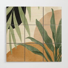 Abstract Art Tropical Leaves 4 Wood Wall Art