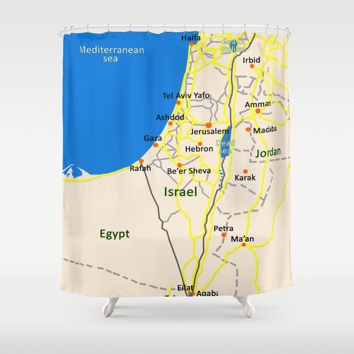 Israel Map design Shower Curtain