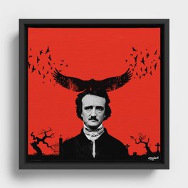 Edgar Allan Poe / Raven / Digital Painting Framed Canvas