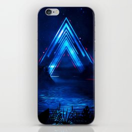 Neon landscape: Blue Triangle iPhone Skin