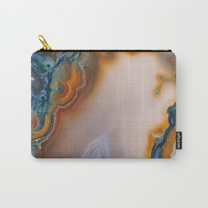 Translucent Teal & Rust Agate Carry-All Pouch