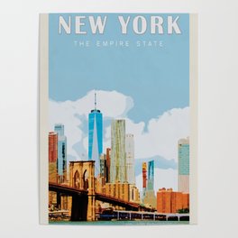  New York City Vintage Travel  Poster