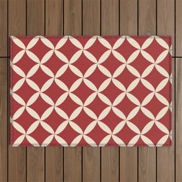 Red flower of life mid century modern Outdoor Rug