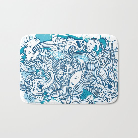 Random Doodle Bath Mat