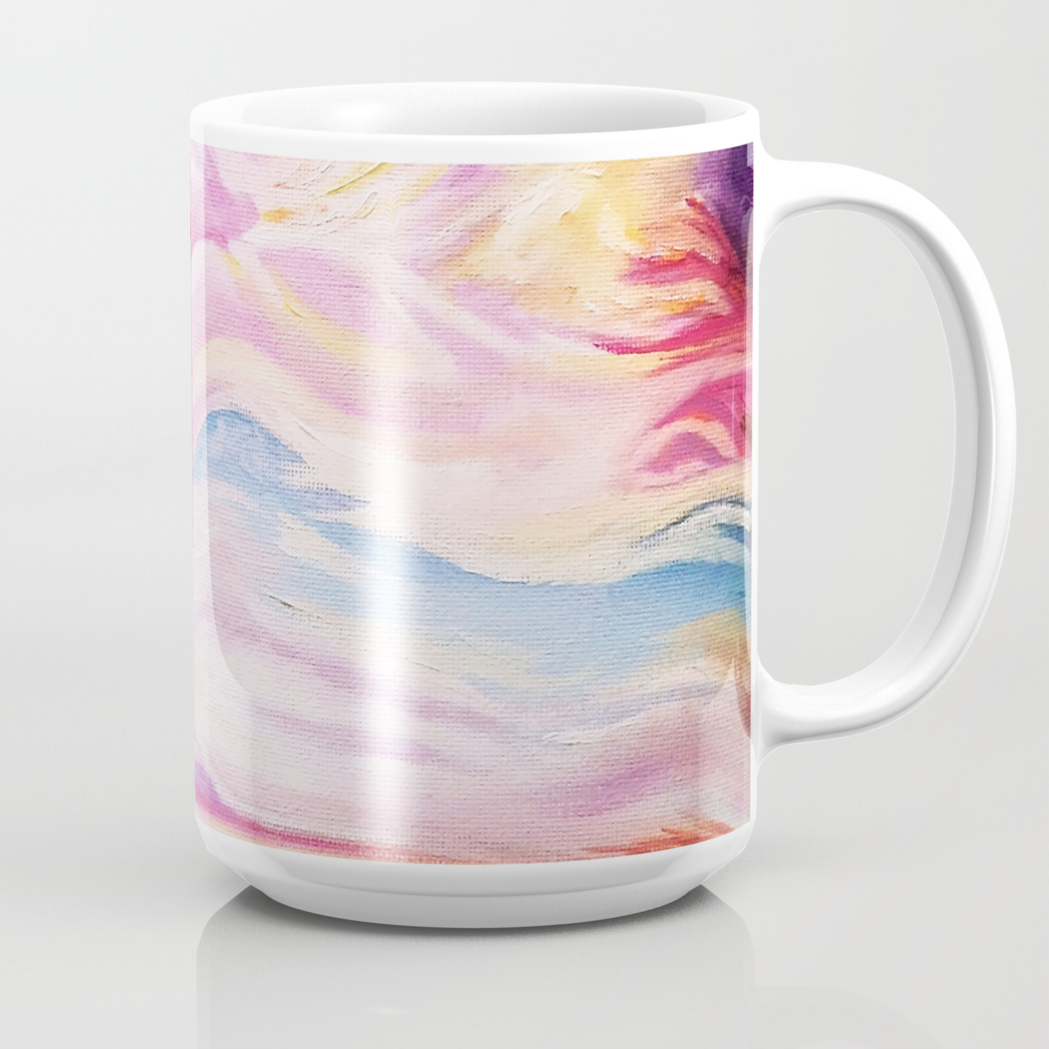Colourful Vibrant Abstract Sunset Oil Painting Coffee Mug By