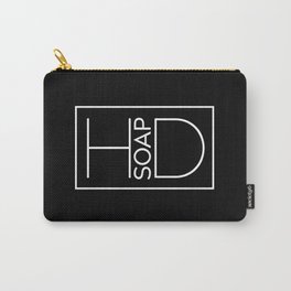 White Logo on Solid Black Carry-All Pouch