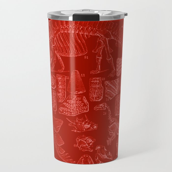 Dinosaur Fossil Red Travel Mug