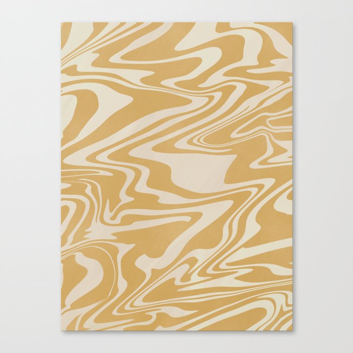 Liquify swirl yellow pattern Canvas Print
