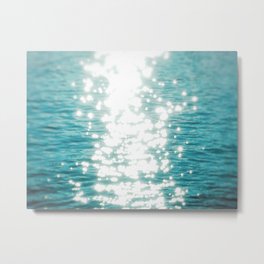 Sun glitter Metal Print | Summer, Sun, Sea, Nature, Abstract, Reflection, Blue, Waves, Photo, Tiedye 