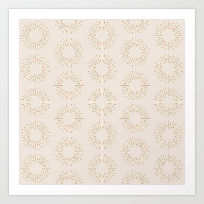 Minimalist Sunray Pattern XIV Natural Neutral Art Print