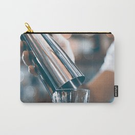 Bartender prepares a cocktail in the nightclub. Expert barman is making cocktail at night club. Carry-All Pouch