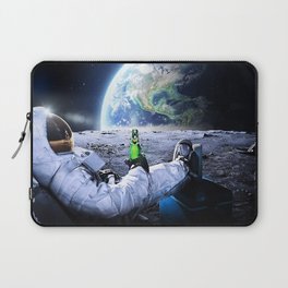 Astronaut on the Moon with beer Laptop Sleeve
