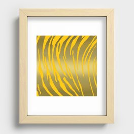 Gold Tiger Stripes Yellow Recessed Framed Print