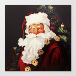 Portrait of Saint Nick Santa Clause Christmas Canvas Print