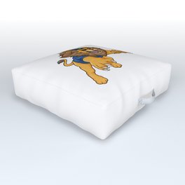 Lion as police officer with police hat Outdoor Floor Cushion