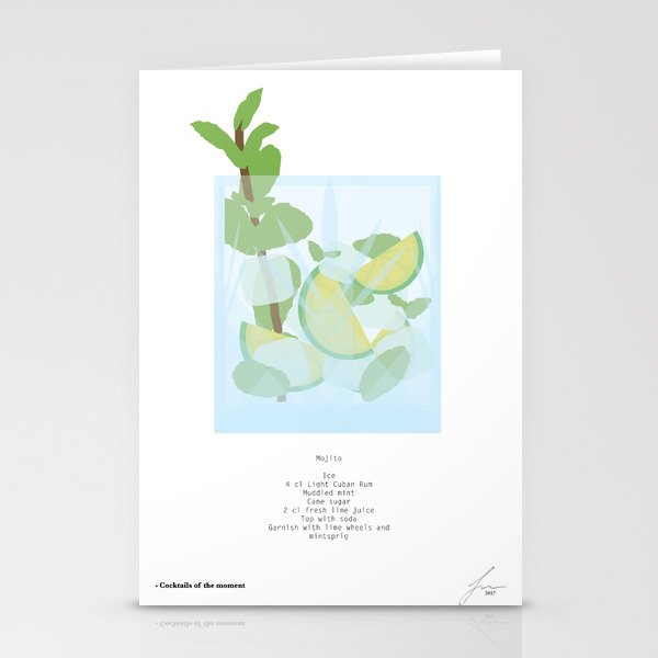 Mixology Cocktail Poster Mojito Stationery Cards