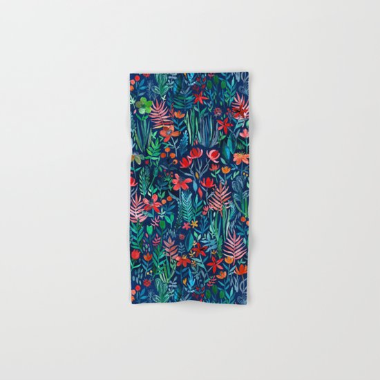 Tropical Ink - a watercolor garden Hand & Bath Towel