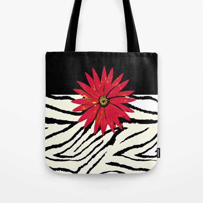 red animal print bag