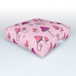 Cotton Candy Mushroom Field - Pink Purple Blush Outdoor Floor Cushion