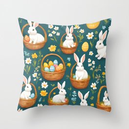 Bunny Easter Modern Collection Throw Pillow
