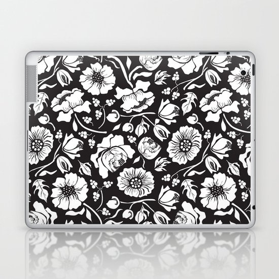 Black Russian Floral Laptop & iPad Skin