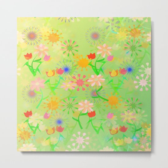 Spring Riot Pattern Metal Print