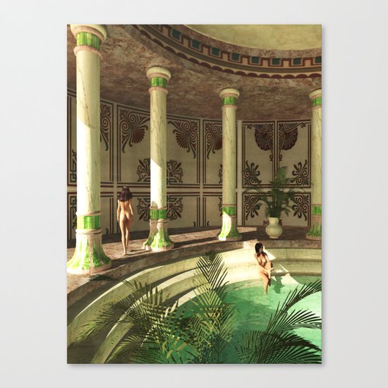Greek bath beauties Canvas Print