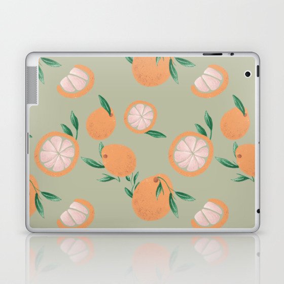 Retro oranges with background Laptop & iPad Skin