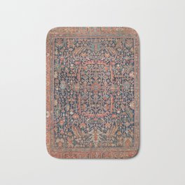 Antique Heriz Carpet Vintage Ornamental Persian Rug Bath Mat
