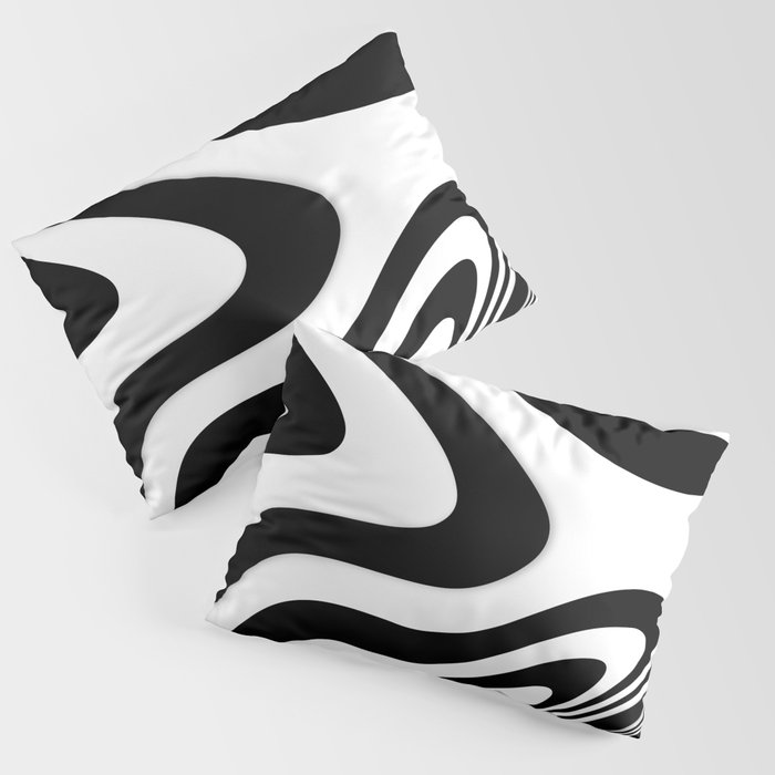 Black and White Zebra Abstract Marble Pattern Design  Pillow Sham