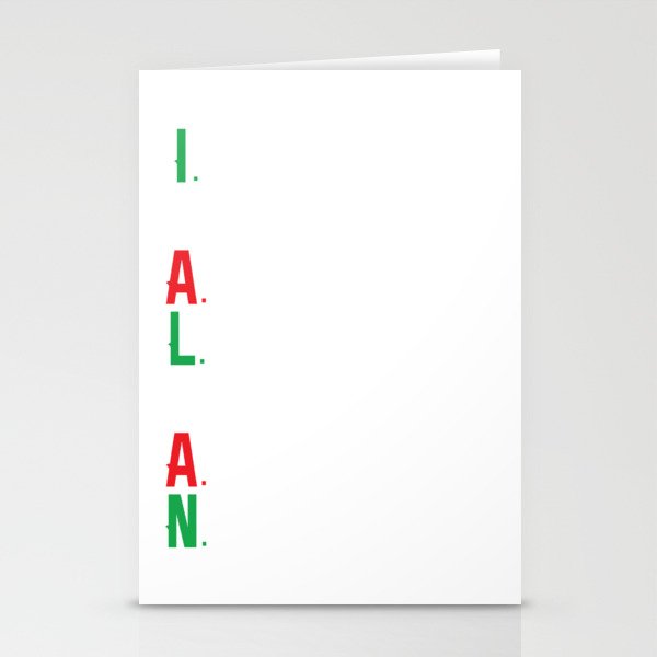 Italian Flag Colors Intelligent Tough Ambitious Lovable Stationery Cards