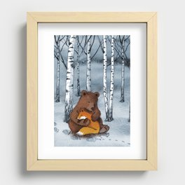 Bear and fox Recessed Framed Print
