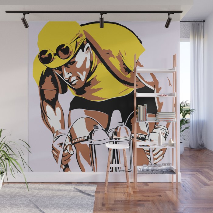 The yellow jersey (retro style cycling) Wall Mural