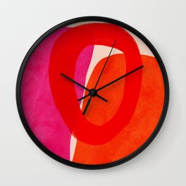 relations IV - pink shapes minimal painting Wall Clock
