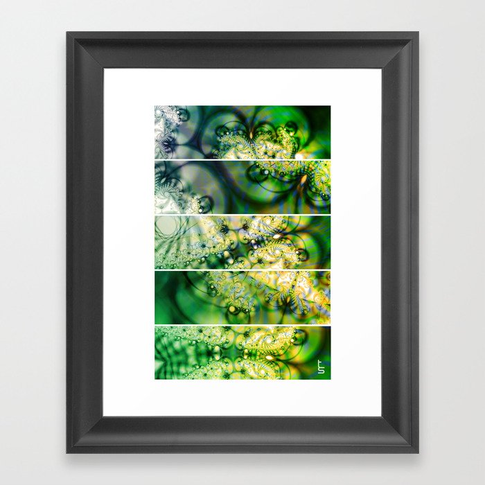 Emerald Universe (Five Panels Series) Framed Art Print