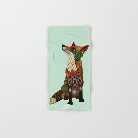 fox love mint Hand & Bath Towel