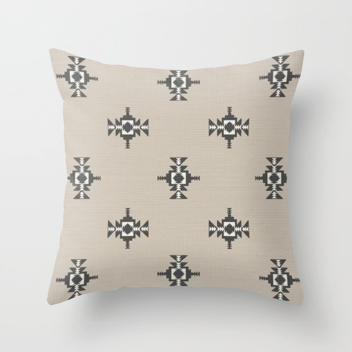 Beige Navajo Southwestern Modern Throw Pillow