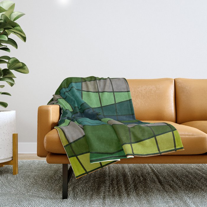 Green Pattern Turtle Throw Blanket