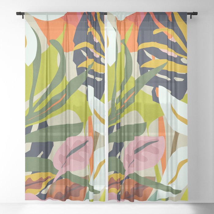 Jungle Abstract 2 Sheer Curtain